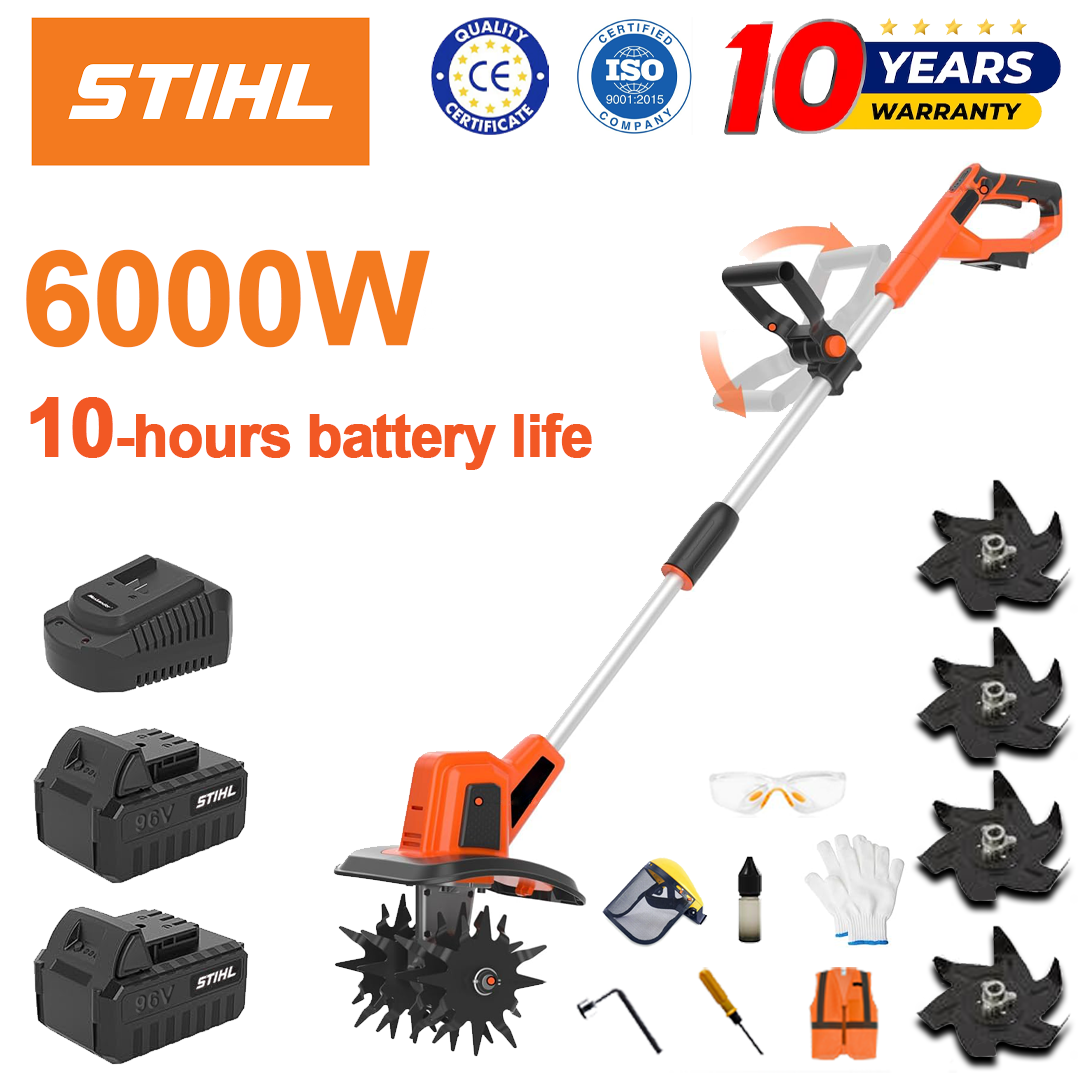 (Výdrž baterie 10 hodin) Pluh 6000 W + lithiová baterie 96 V * 2 ks + rychlonabíječka * 1 ks + radlice pluhu * 4 ks + různé příslušenství
